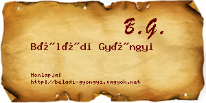 Béládi Gyöngyi névjegykártya